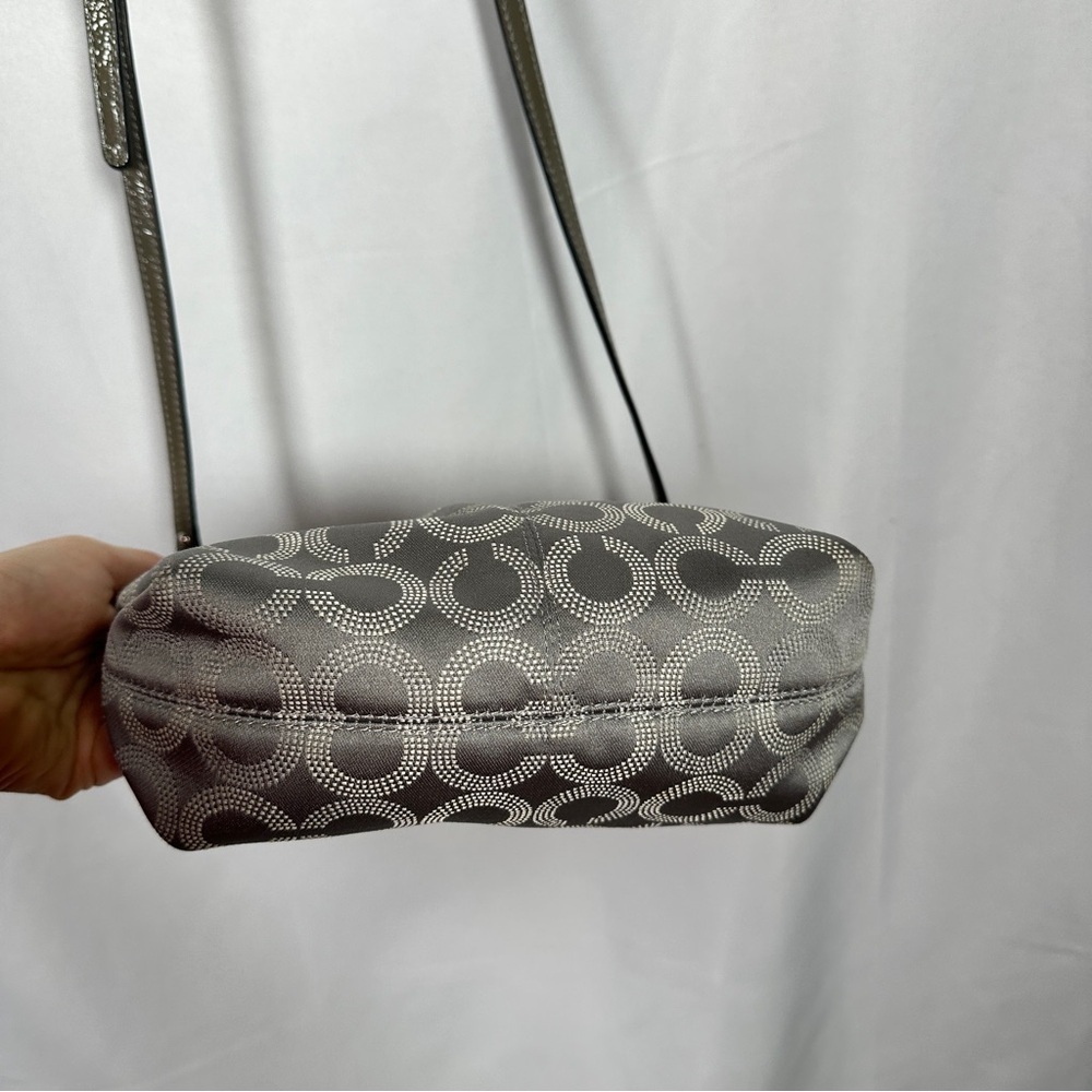 Coach Madison Dotted Op Art Jacquard Small Crossbody Bag Gray 44394 2010s Print - Picture 7 of 14